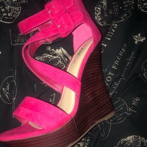 Hot pink wedges brand new